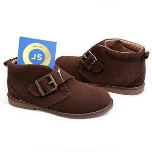 Stride Rite Sterling Brown Suede Leather Ankle Boots Buckle Strap 11.5M NIB